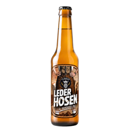 Birra Lederhosen Pils artigianale trentina, bottiglia da 33 cl